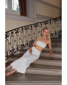 Crystal Midi Skirt | Ecru