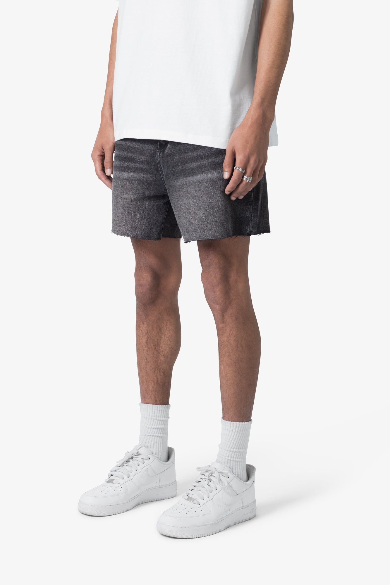 Cut Off Denim Shorts | Black