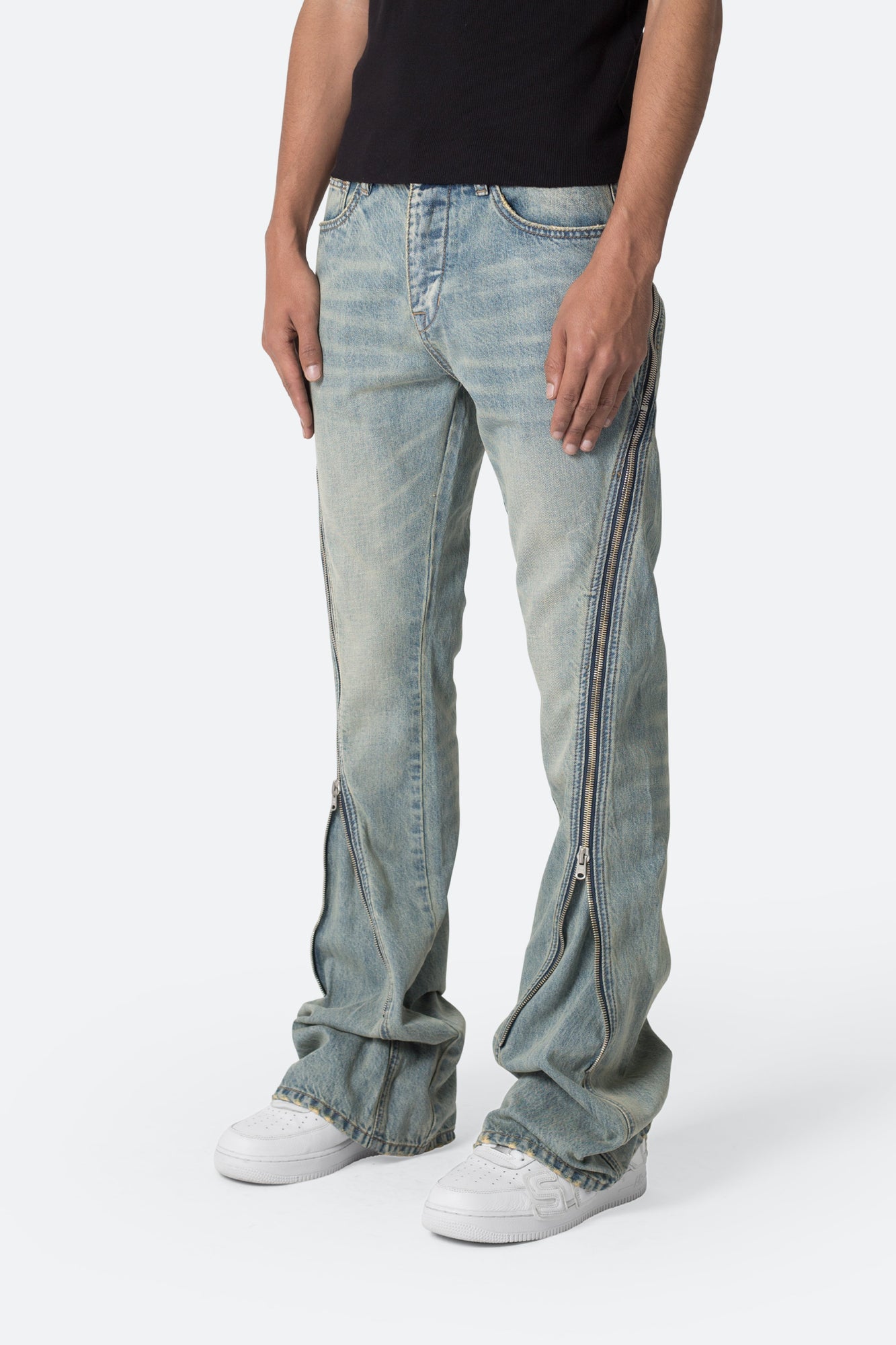 D519 Zipper Flare Denim | Vintage Blue