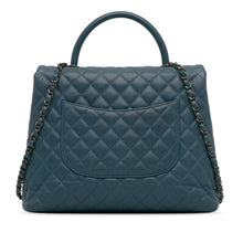 Chanel | Pre-Owned Large Caviar Coco Top Handle Bag - II | Blue/Navy