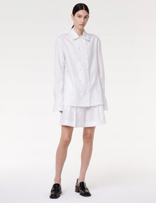 Women | Double Breasted Camp Shirt | White