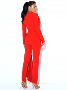 Vayla Skinny Fit Crepe Trousers | Red