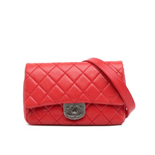Chanel | Pre-Owned Small Quilted Goatskin Double Carry Waist Chain Flap - I | Red