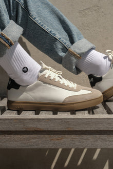 Unisex | Deane | White Leather Grey Dark Gum