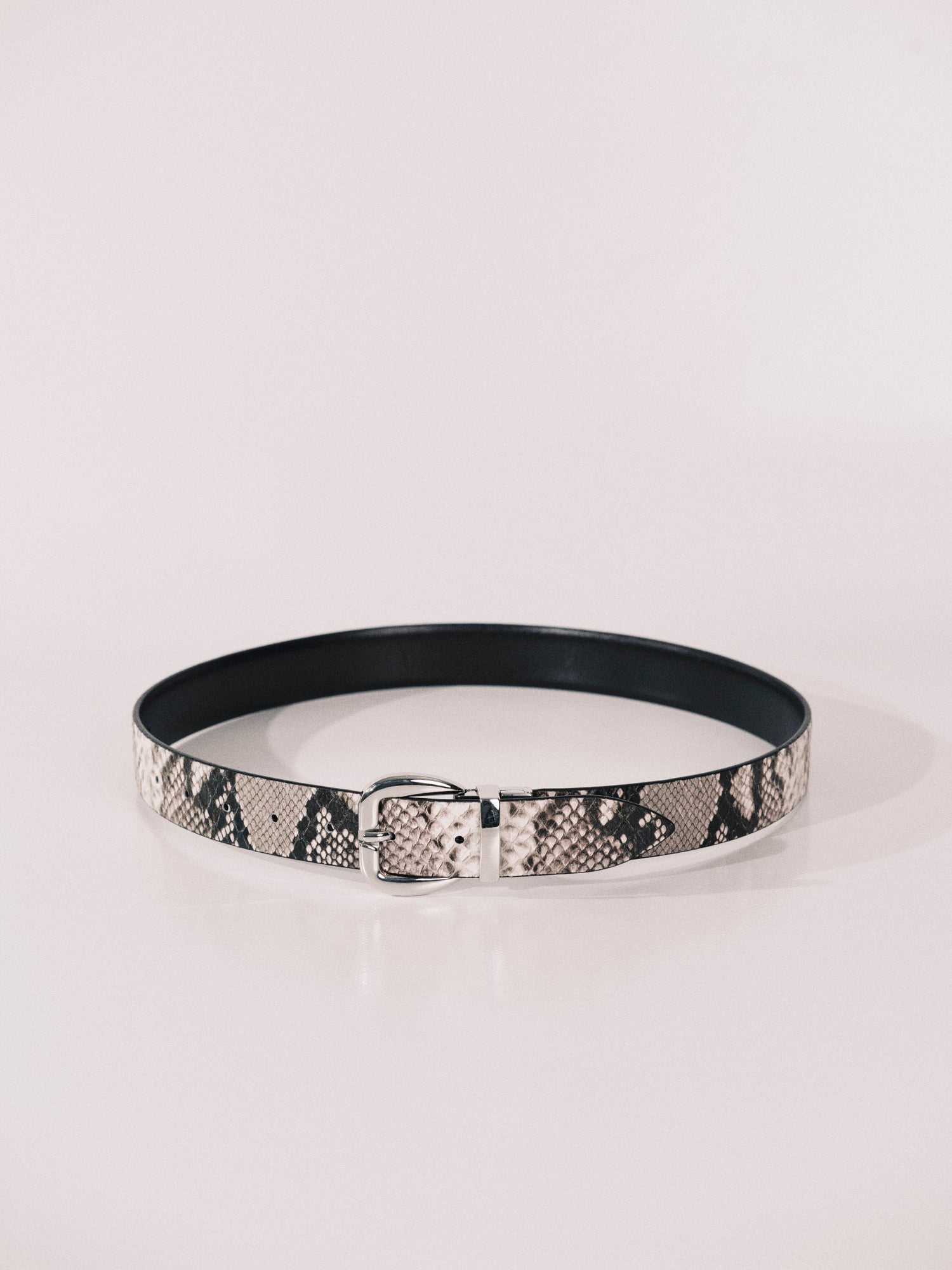 Reversible Belt Snake & Black Silver | Ivory & Brown Snake & Black Silver