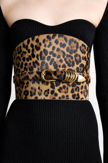 Bodice Belt Calf Hair Belt | Dark Jaguar & 24K Gold