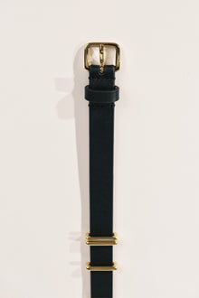 Richa Single Wrap Belt | Black & 24K Gold