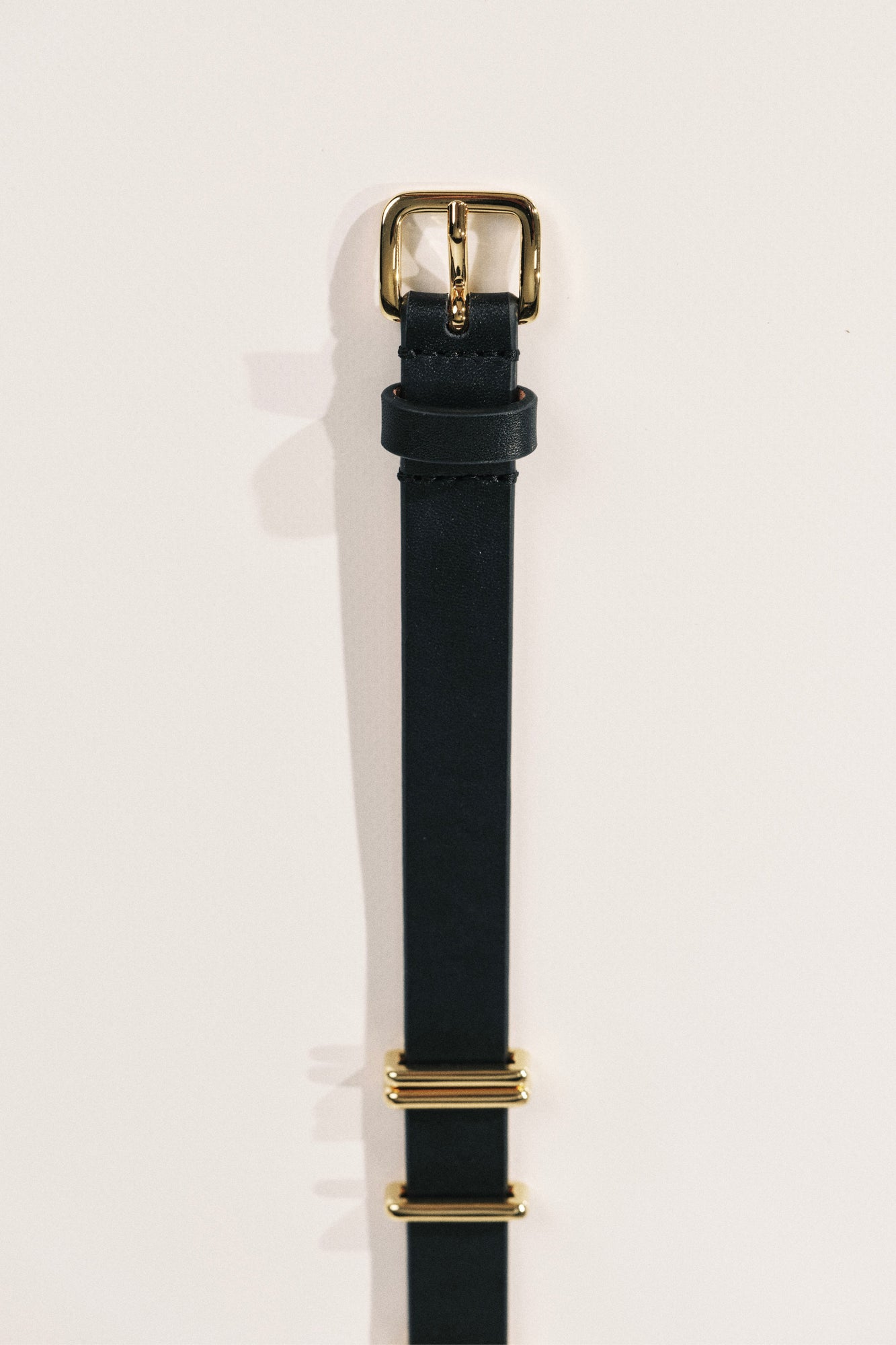 Richa Single Wrap Belt | Black & 24K Gold