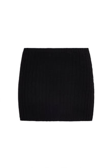 Womens | Low-Rise Rib Knit Mini Skirt | Black