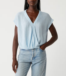 Evie Faux Wrap Top | Fountain