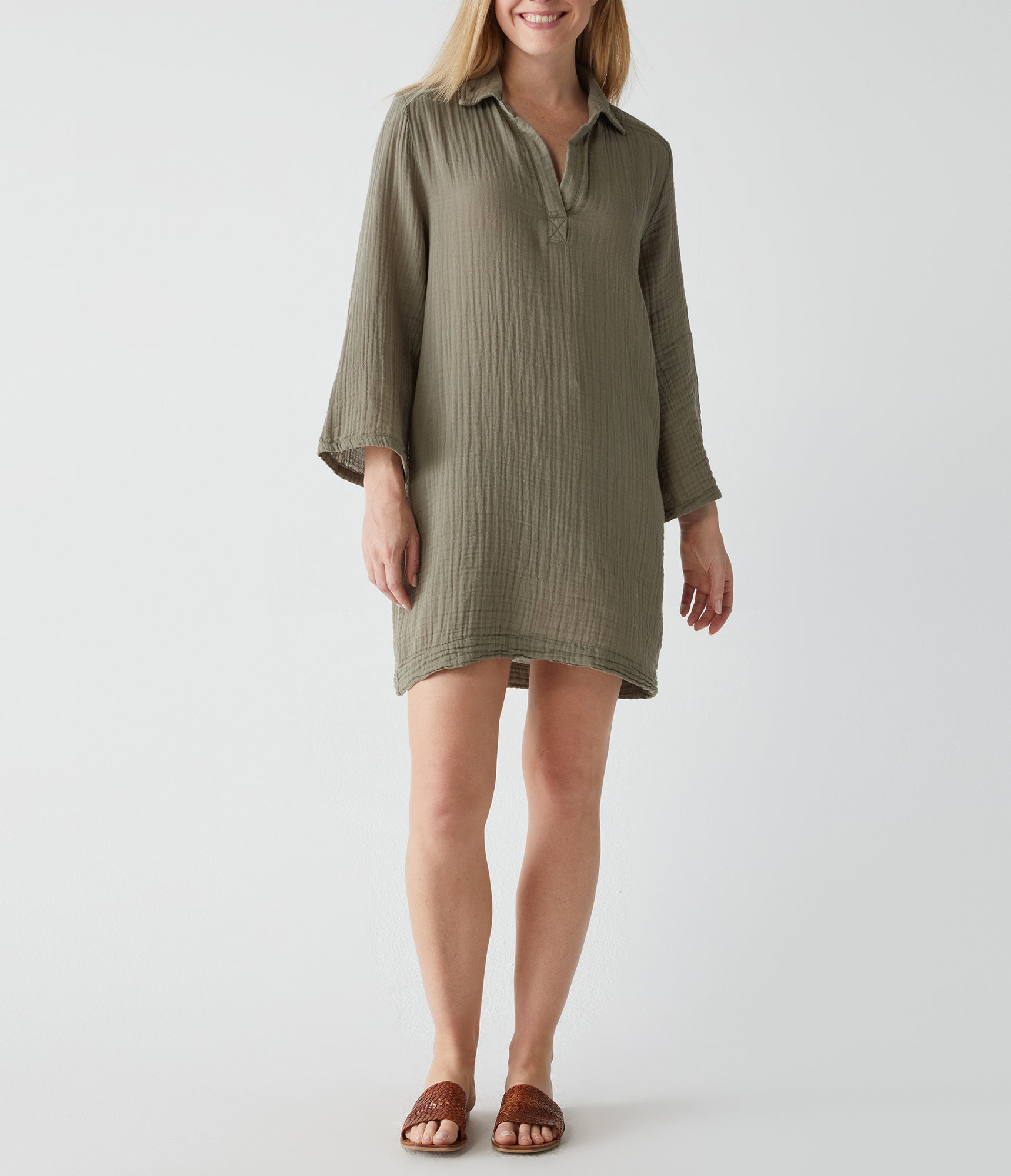 Kini Collared Tunic Dress | Olive