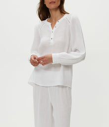 Kacey Peasant Top | White