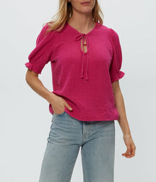 Genevieve Puff Sleeve Top | Pitaya