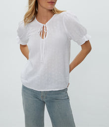 Genevieve Puff Sleeve Top | White