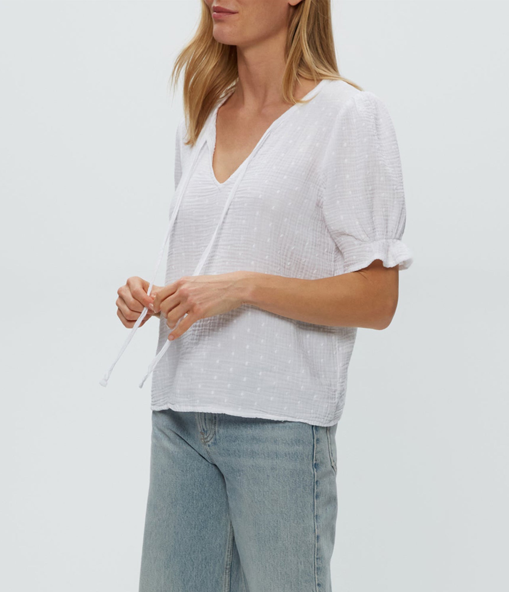 Genevieve Puff Sleeve Top | White