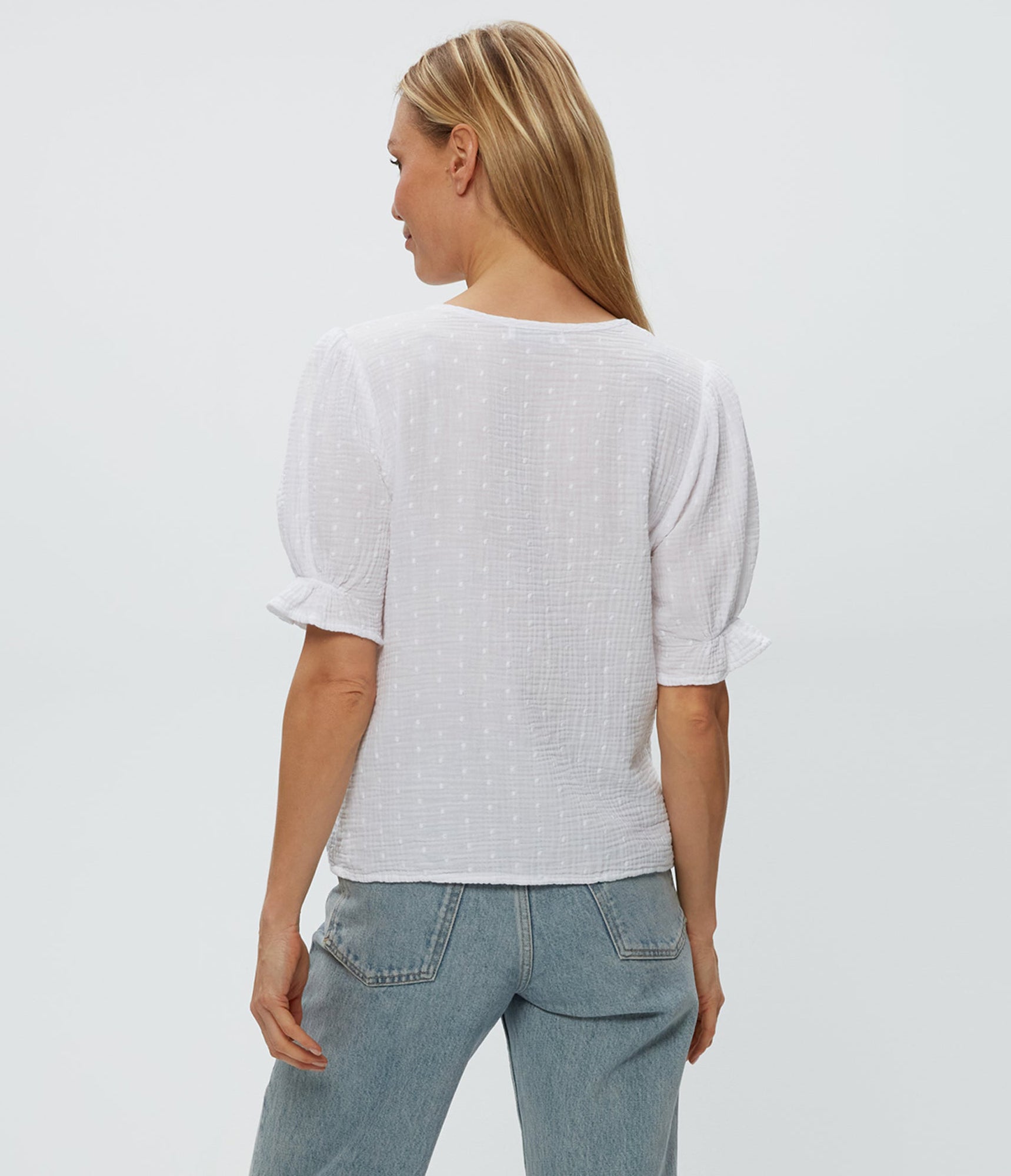 Genevieve Puff Sleeve Top | White