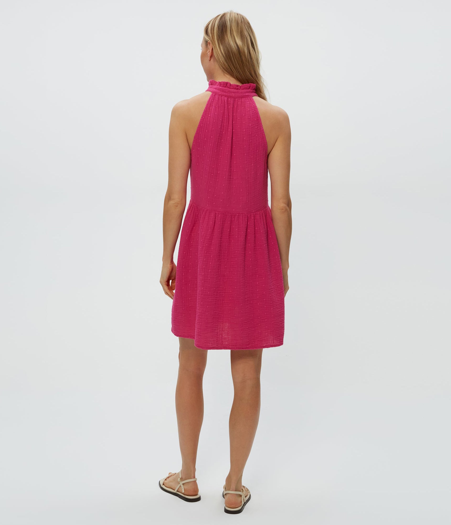 Alessa Dot Gauze Dress | Pitaya