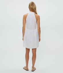 Alessa Dot Gauze Dress | White