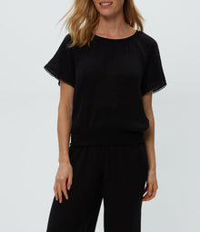 Freema Smocked Top | Black