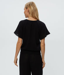 Freema Smocked Top | Black