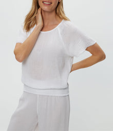 Freema Smocked Top | White