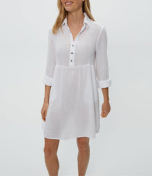 Kimberly Shirt Waist Dress | White