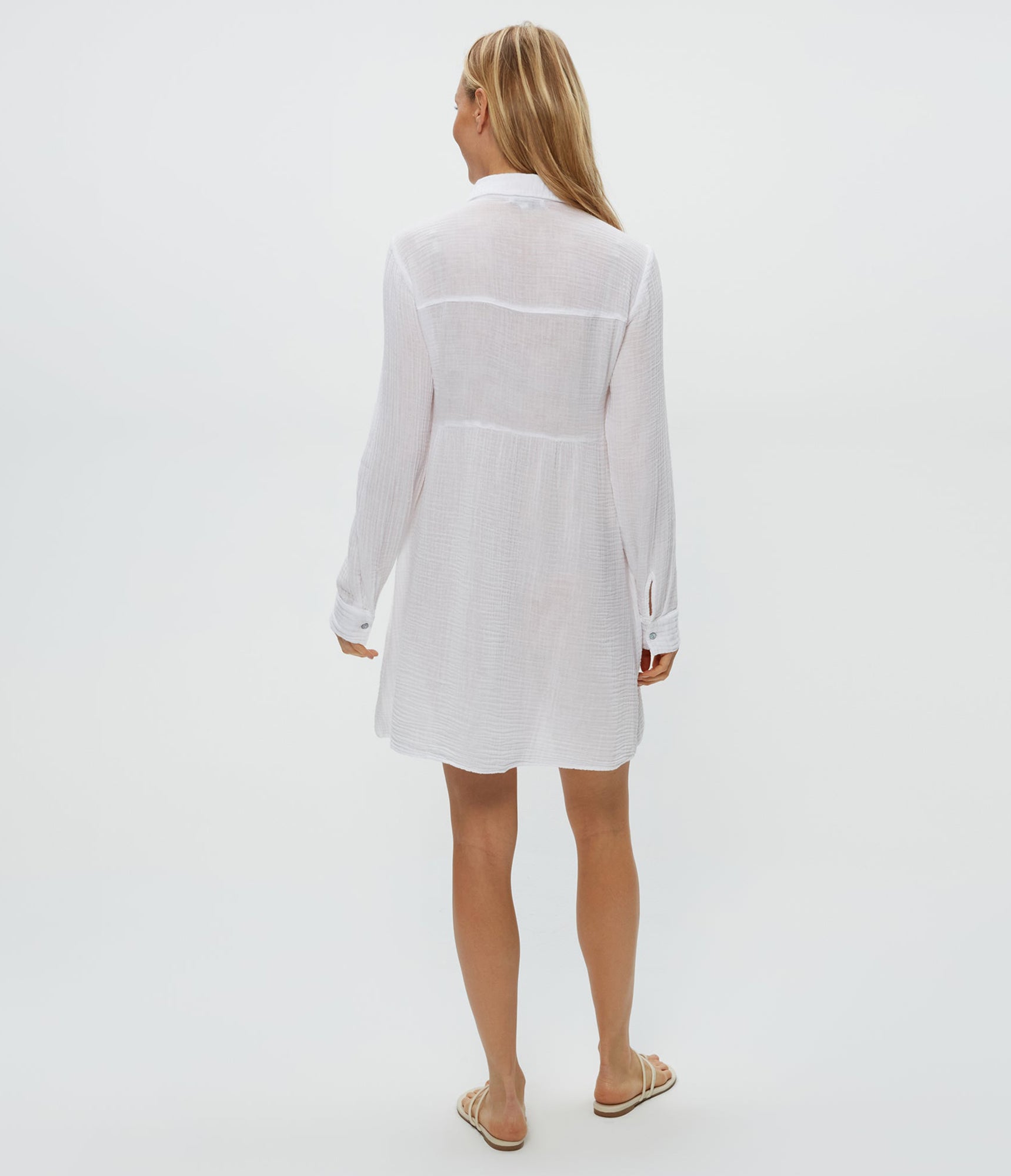 Kimberly Shirt Waist Dress | White