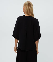 Jane Puff Sleeve Top | Black