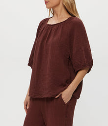Jane Puff Sleeve Top | Espresso