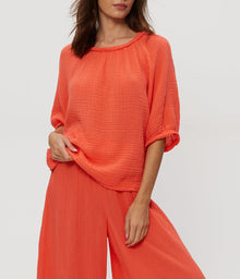 Jane Puff Sleeve Top | Persimmon