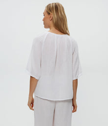 Jane Puff Sleeve Top | White