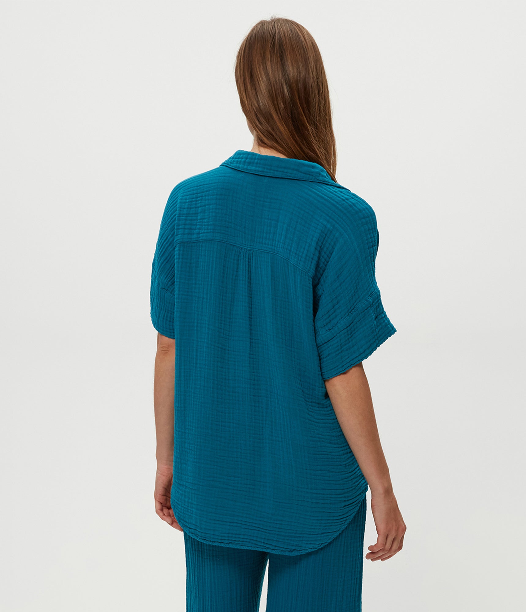 Gigi Gauze Popover Top | Lagoon