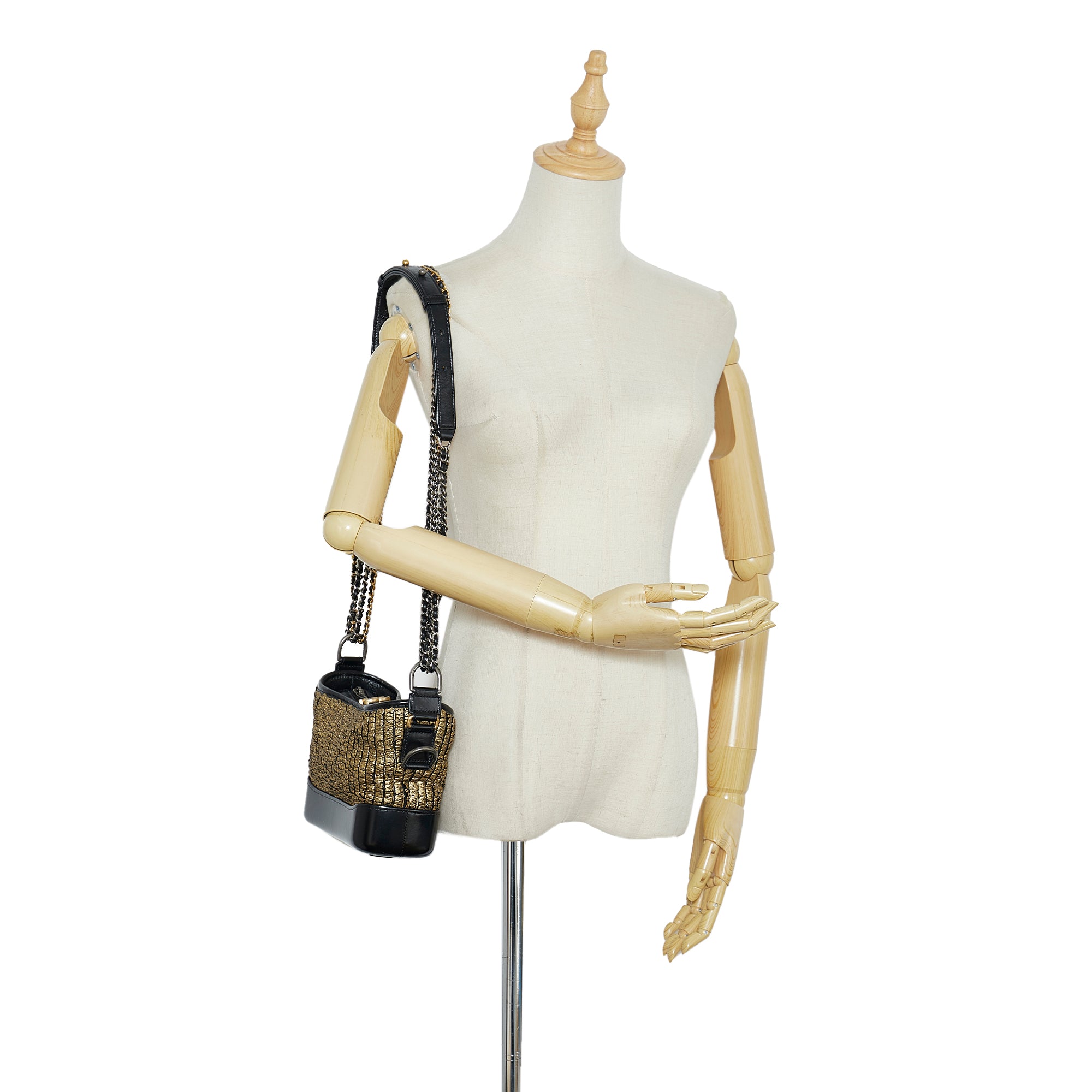 Chanel | Pre-Owned Small Painted Knit Gabrielle Crossbody Bag | Black