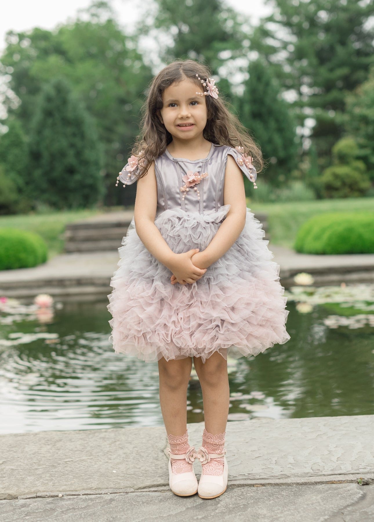 Mia Grey and Pink Ombré Cupcake Tulle Dress | Grey