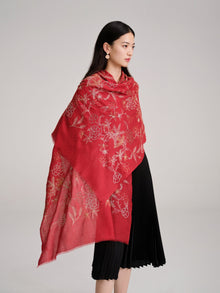 Heavy-duty Embroidery scarf | Red