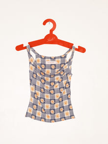 Jean Top | Navy Daisy Gingham