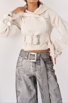 Faria Belted Jeans | Grey