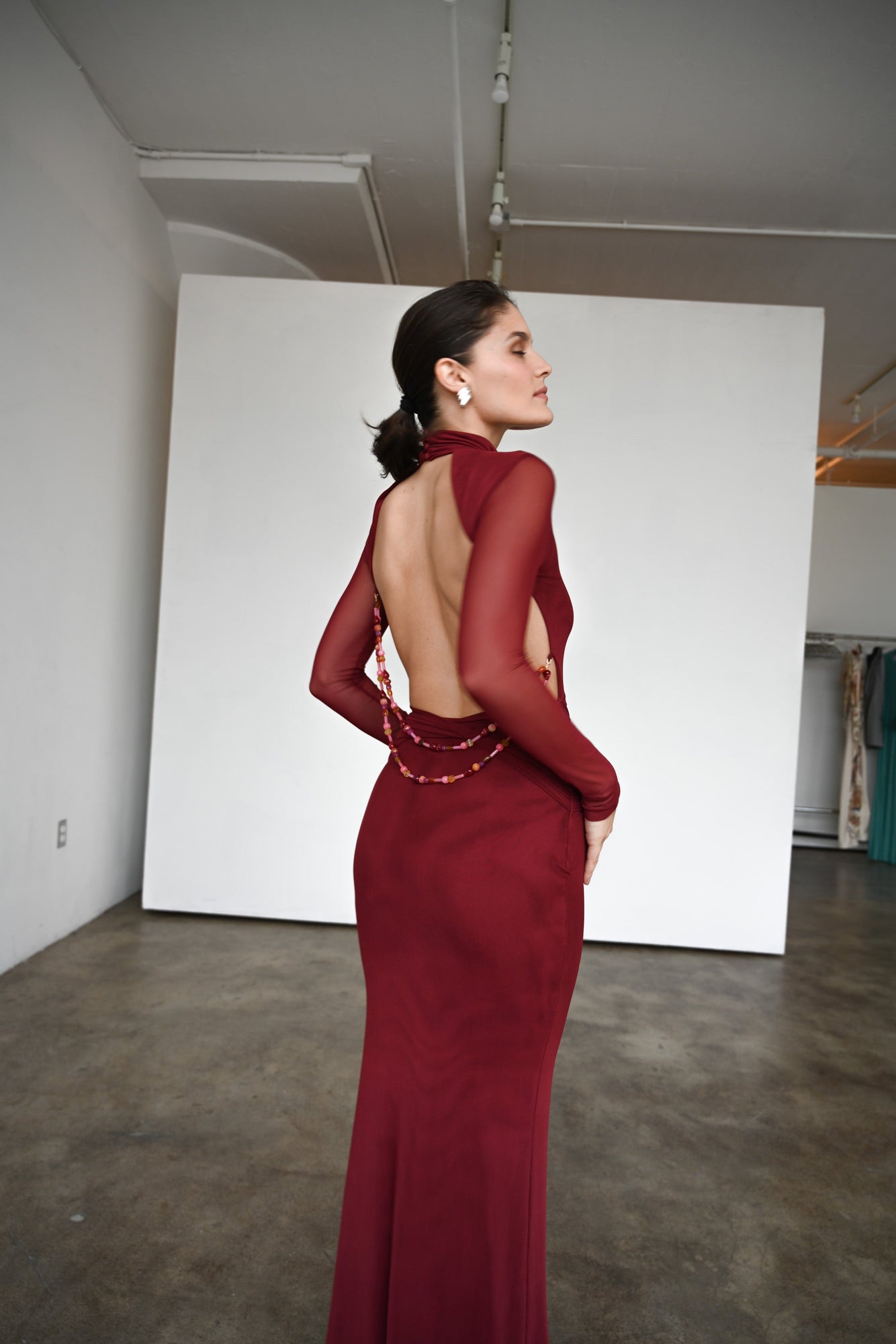 Salome Beaded Dress | Merlot