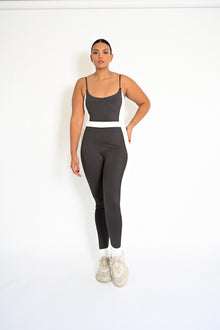 Mackenzie Belted Bodysuit | Charcoal