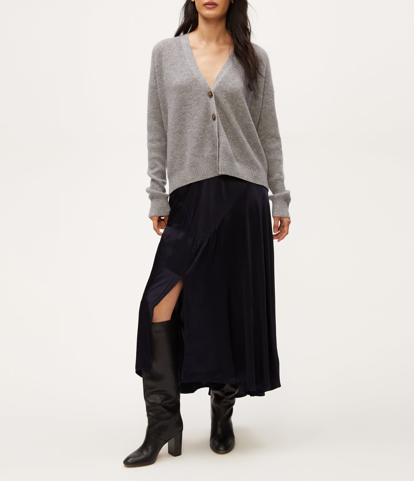 Desi Asymmetrical Satin Skirt | Nocturnal