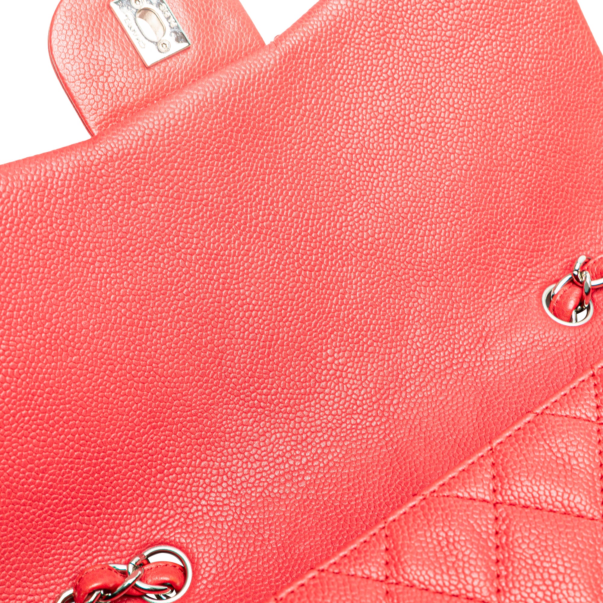 Chanel | Pre-Owned Jumbo Classic Caviar Single Flap | Red