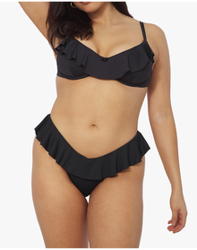 Delilah Ruffle Bikini Bottom | Black