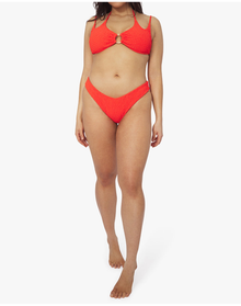 Delilah Smocking Bikini Bottom | Spicy Orange