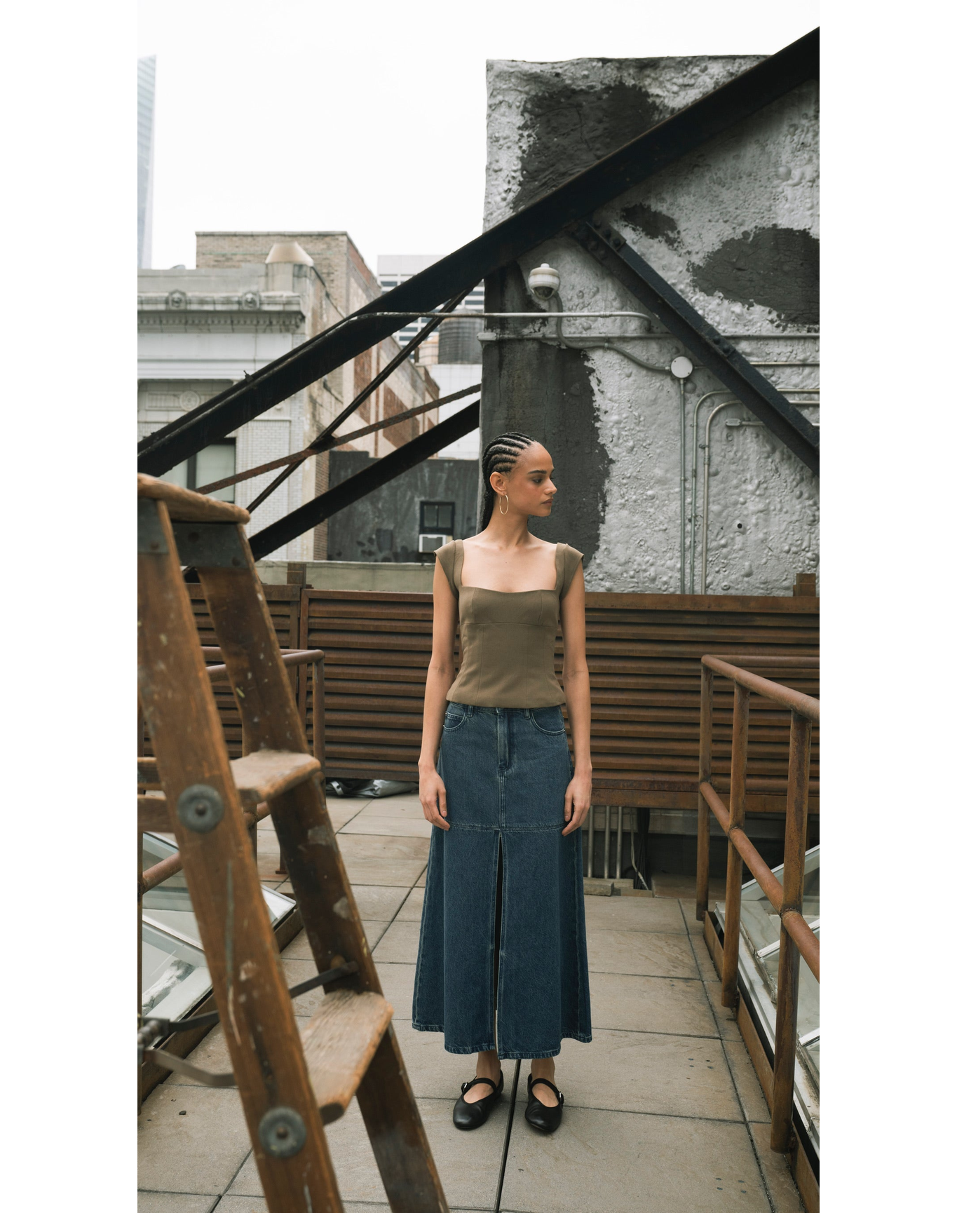 Denim Maxi Skirt | Raw Wash