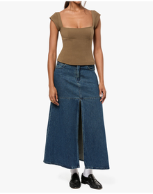 Denim Maxi Skirt | Raw Wash