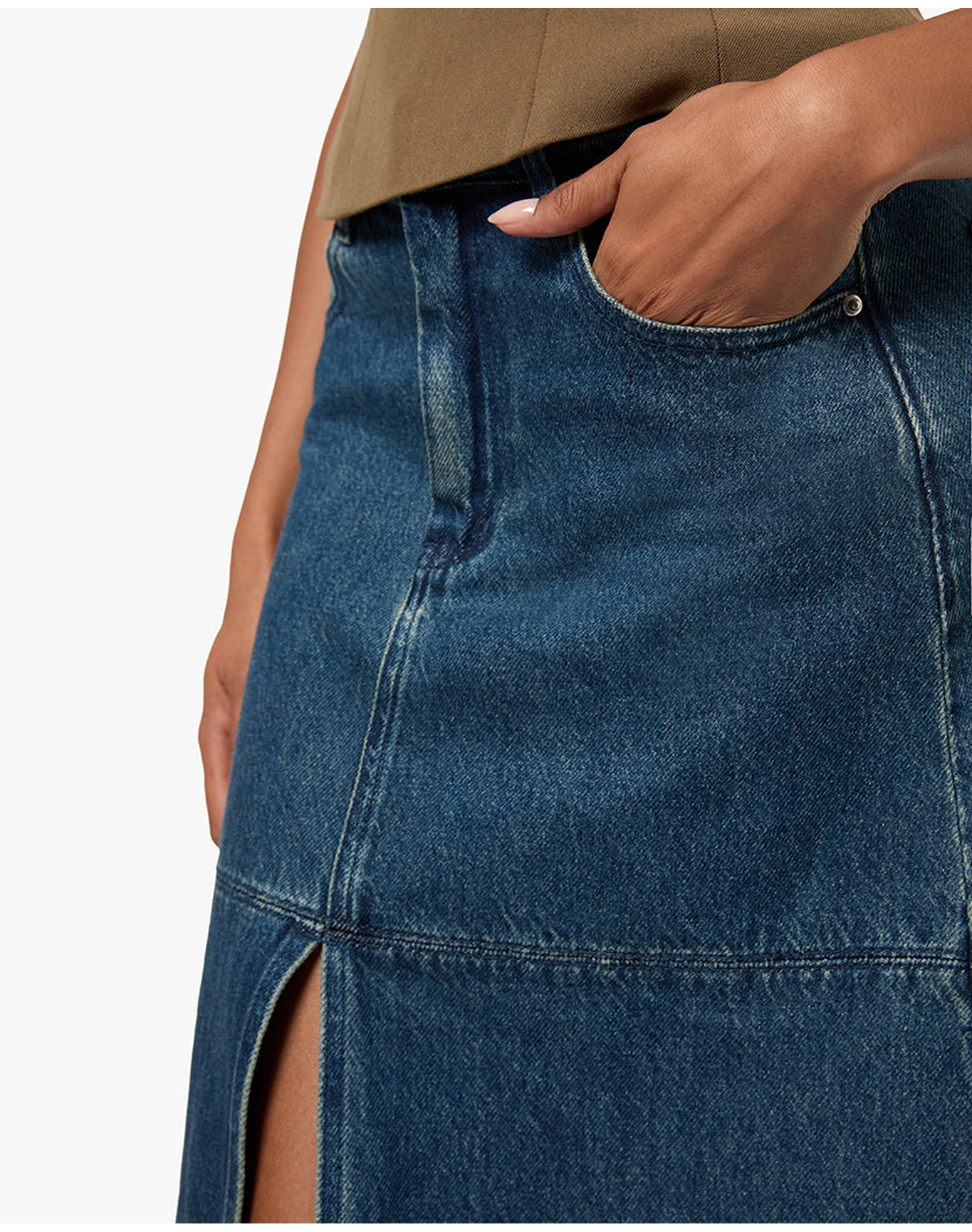 Denim Maxi Skirt | Raw Wash