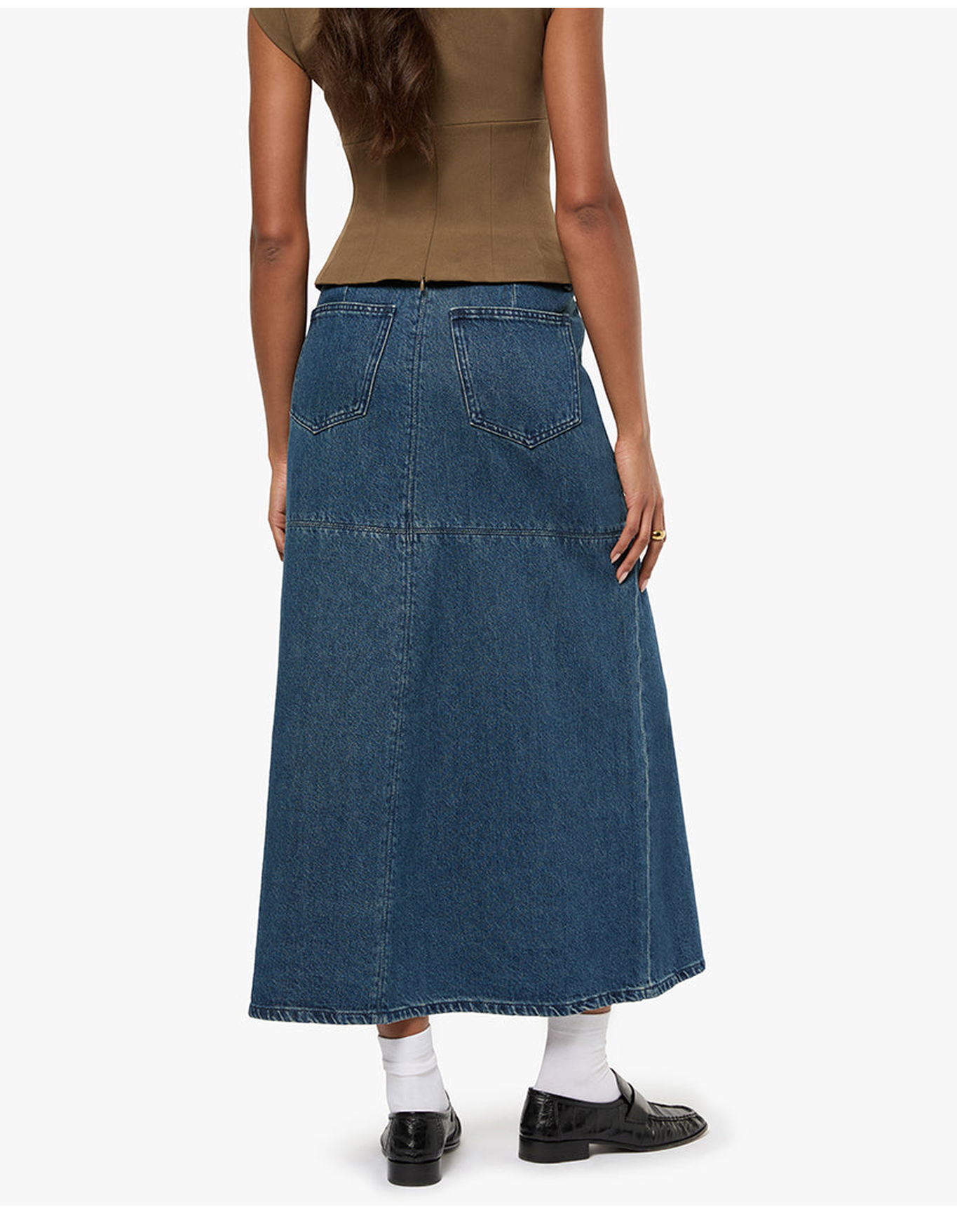 Denim Maxi Skirt | Raw Wash