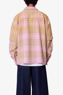 Dip Fade Flannel Shirt | Pink
