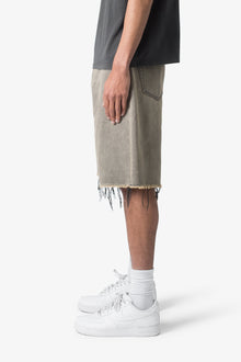 Distressed Mineral Denim Shorts | Brown