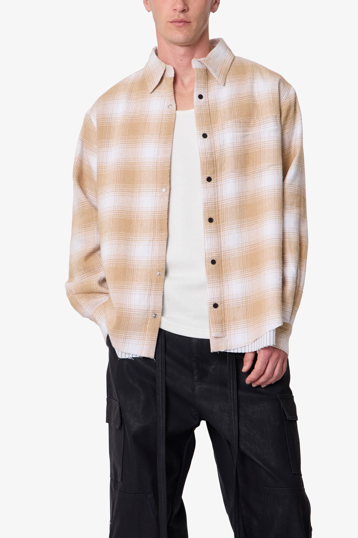 Double Layered Vintage Shirt | Tan